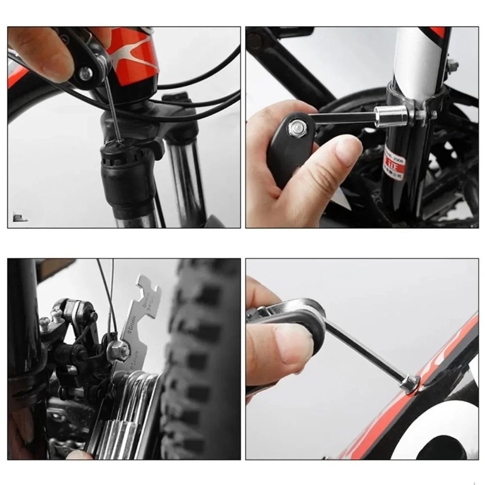 BikeFix Pro™ – Kit Completo de Ferramentas para Bicicleta | Bomba, Chaves, Remendos e Mais 🚴♂️🔧