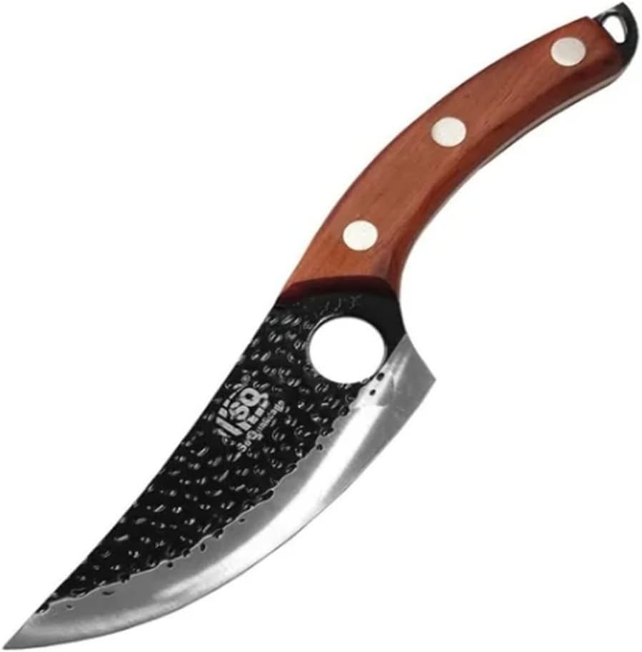 Faca Artesanal Damasco 6" SQ4185 Lamina em Aço Inox com Cabo de Madeira e Bainha