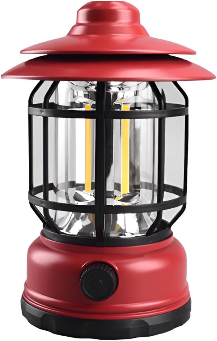 Lampião LED Recarregável Retrô Portátil Luminária para Camping Pesca Acampamento Emergências com Regulagem de Intensidade Luz Potente Gancho para Pendurar