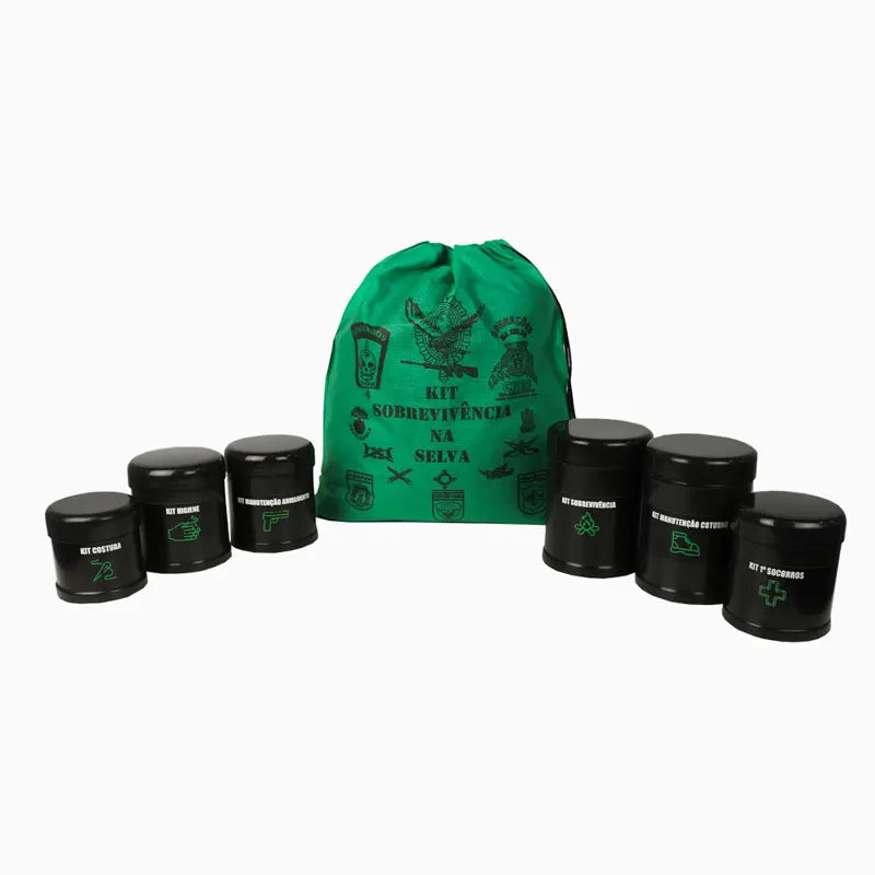 Kit Sobrevivência Na Selva e Acampamento / 6 Potes