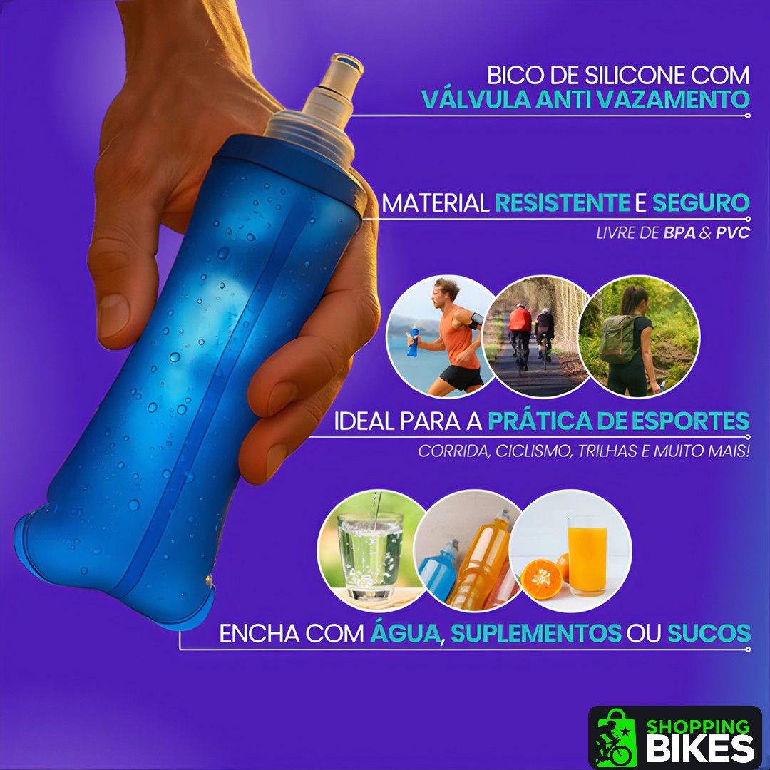 HydraFlex™ – Garrafa Dobrável Esportiva de Silicone 250ml / 500ml
