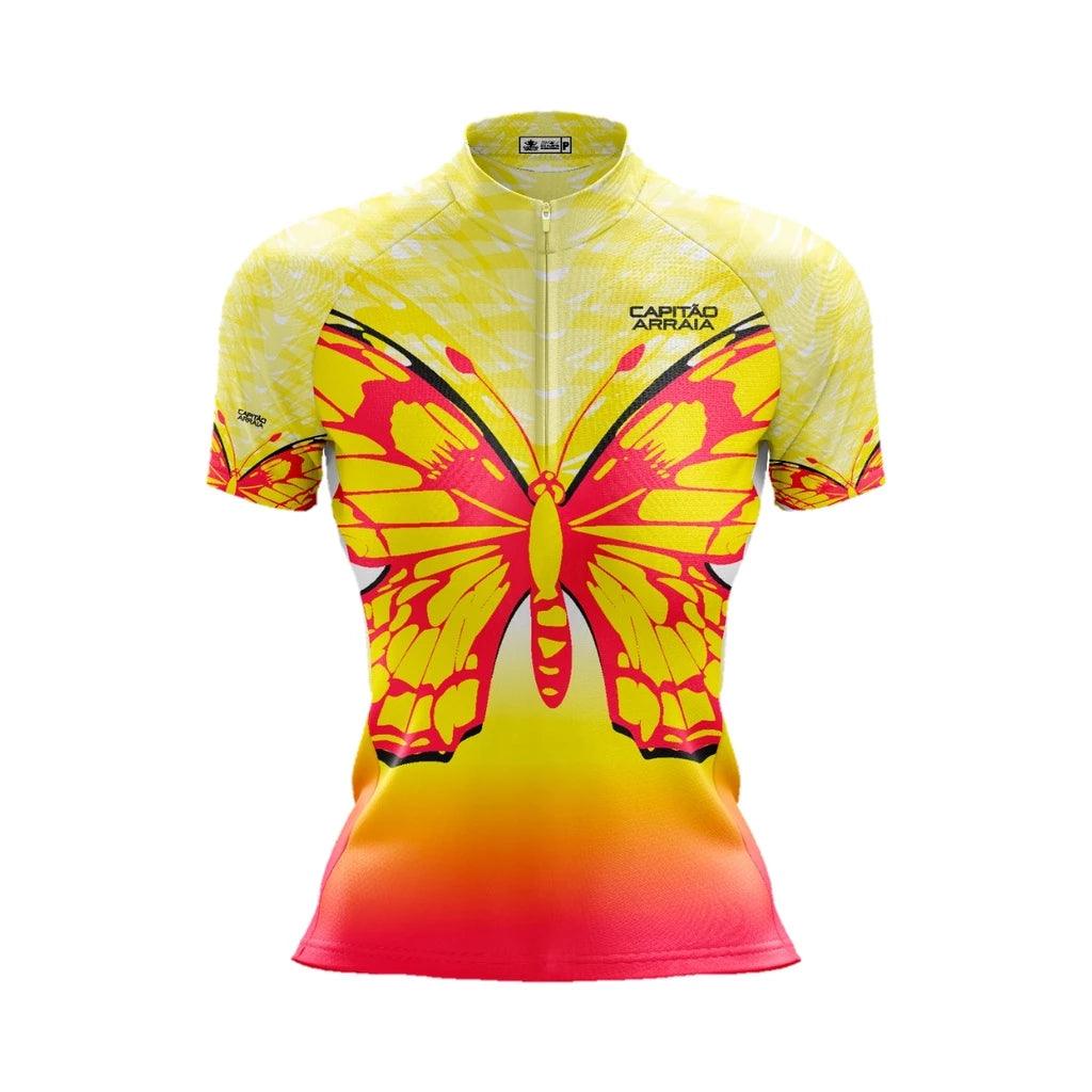 Camisa de Ciclismo Feminina Borboleta