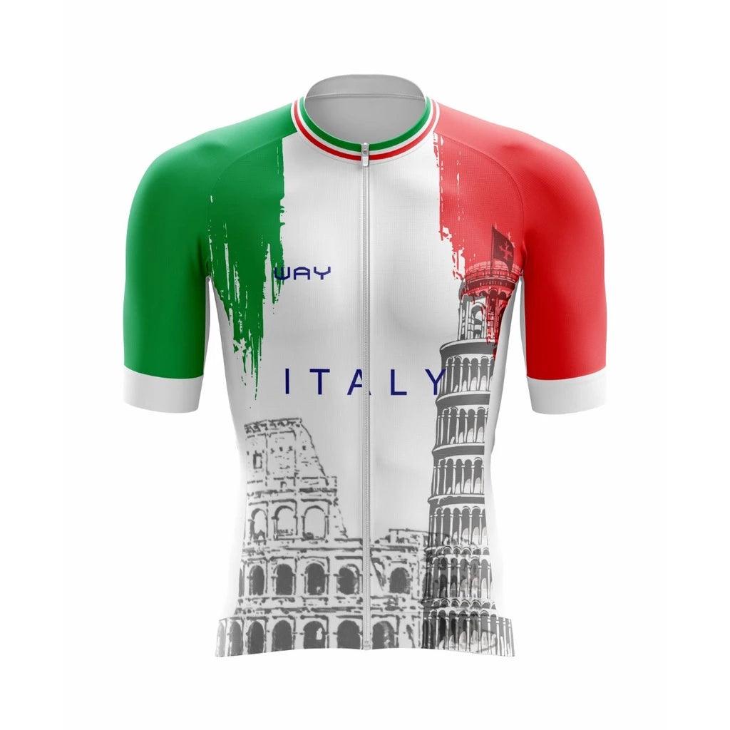 Kit de Ciclismo Masculino Camisa Italia e Bretelle Gel Way Bike