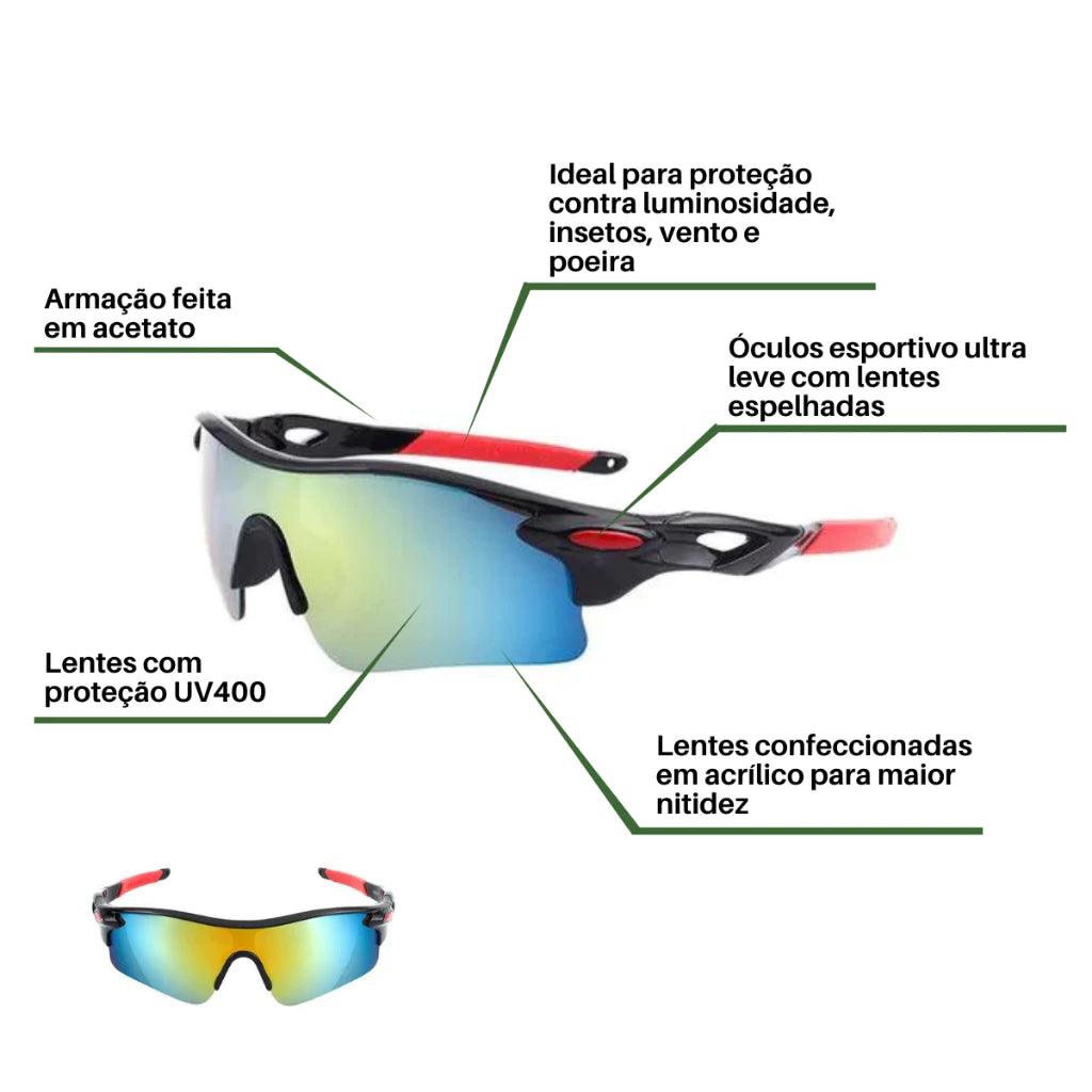 Kit Conjunto Ciclismo Camisa e Bermuda + Capacete MTB Led + Luvas Ciclismo + Óculos de Proteção