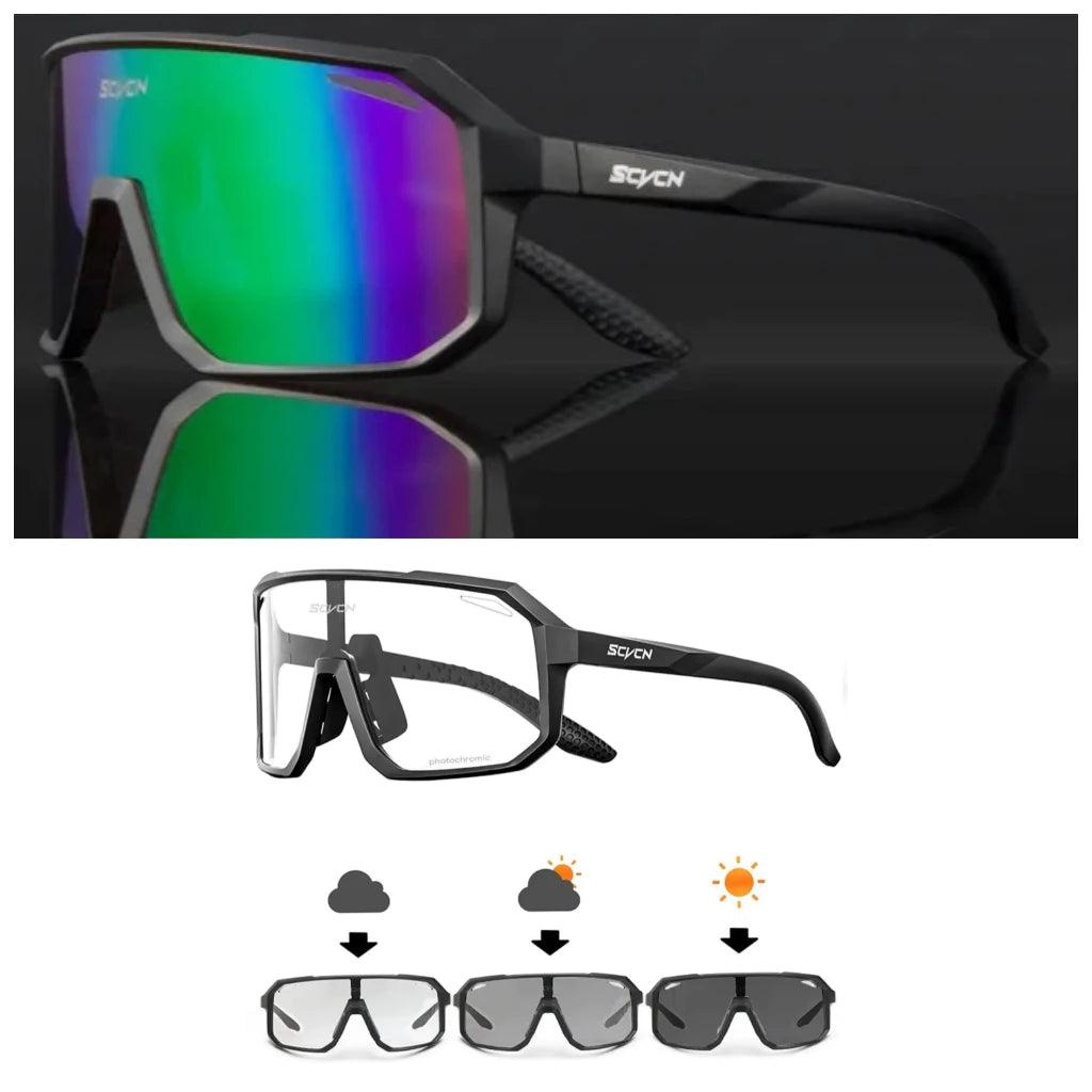 Óculos de Ciclismo Espelhado e Fotocromático