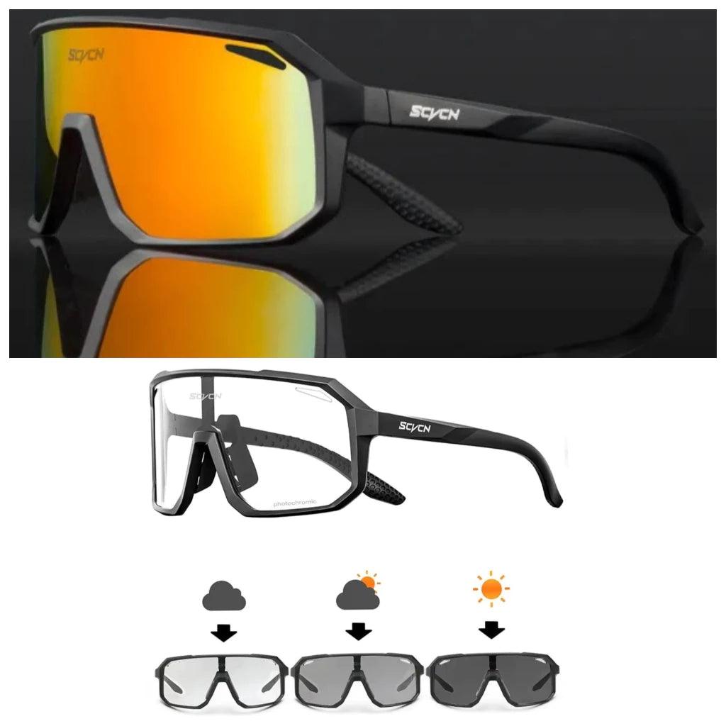 Óculos de Ciclismo Espelhado e Fotocromático