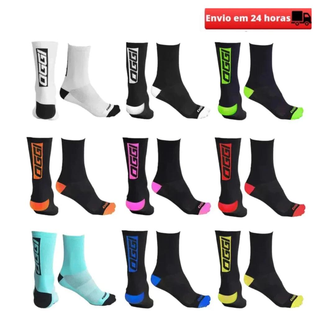 Meia De Ciclismo Cano Medio Oggi Original Bike Esportiva masculina e feminina