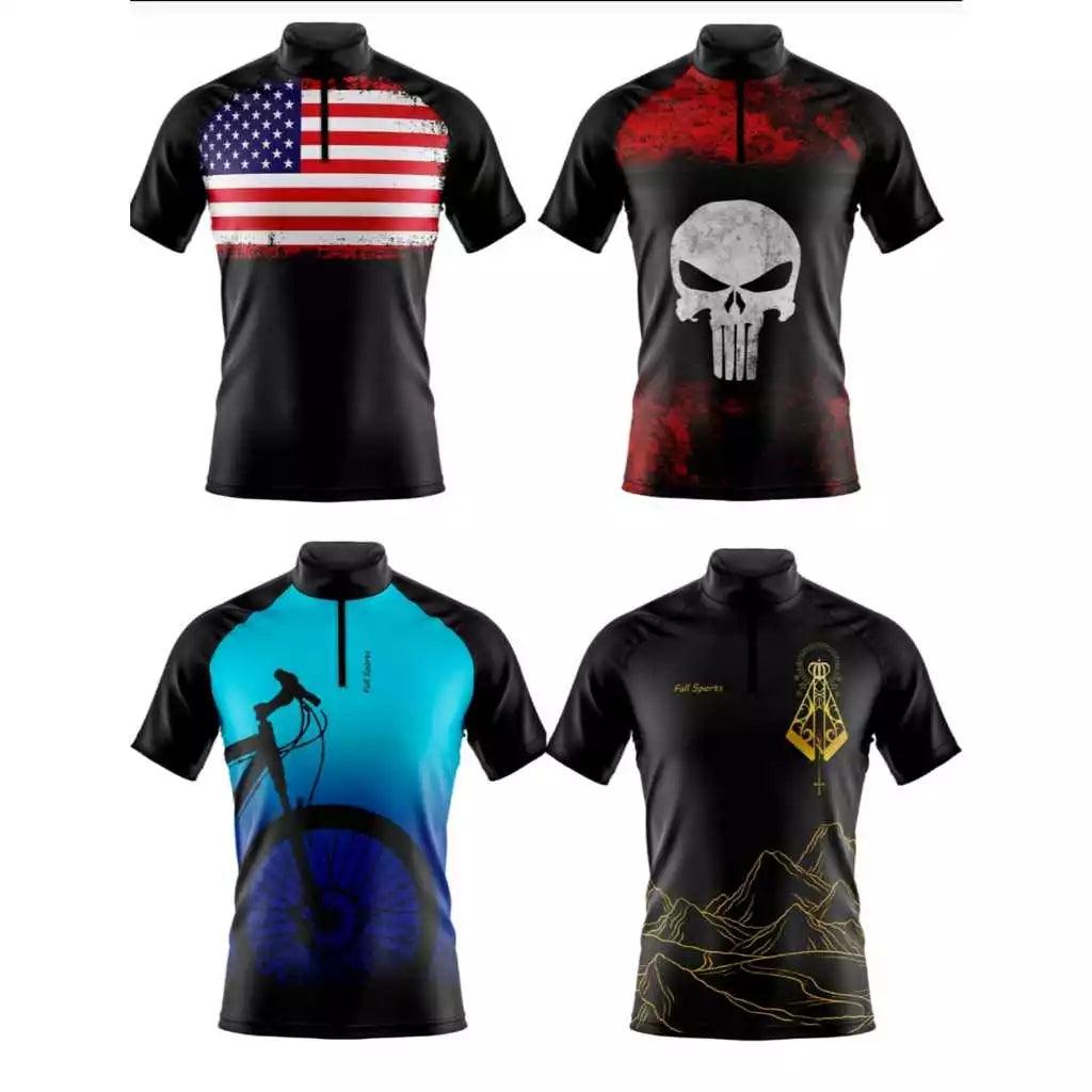 Camiseta ciclismo masculina com proteção UV50+