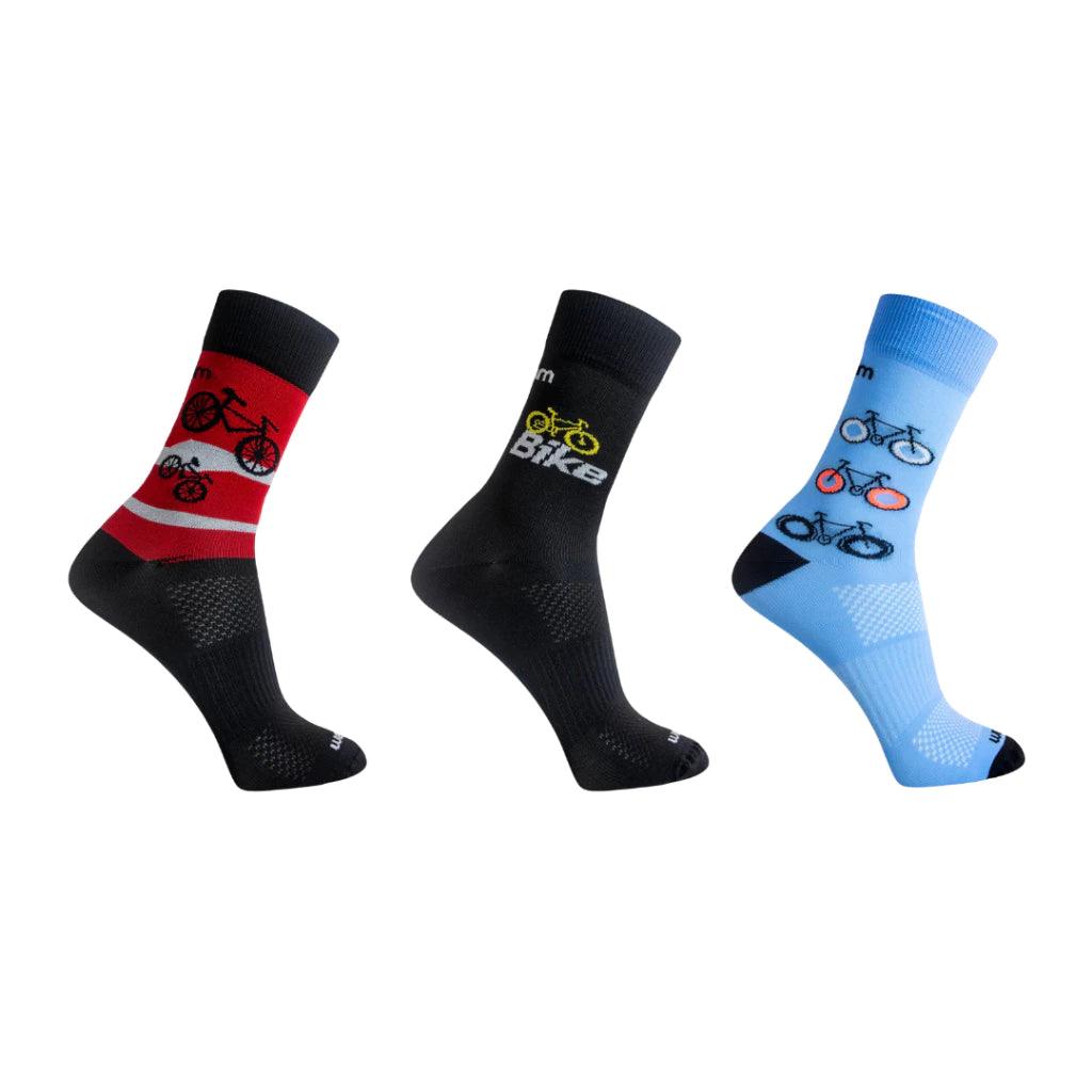 Kit 3 pares Meia Ciclismo Masculina Corrida Mountain Bike Rikam