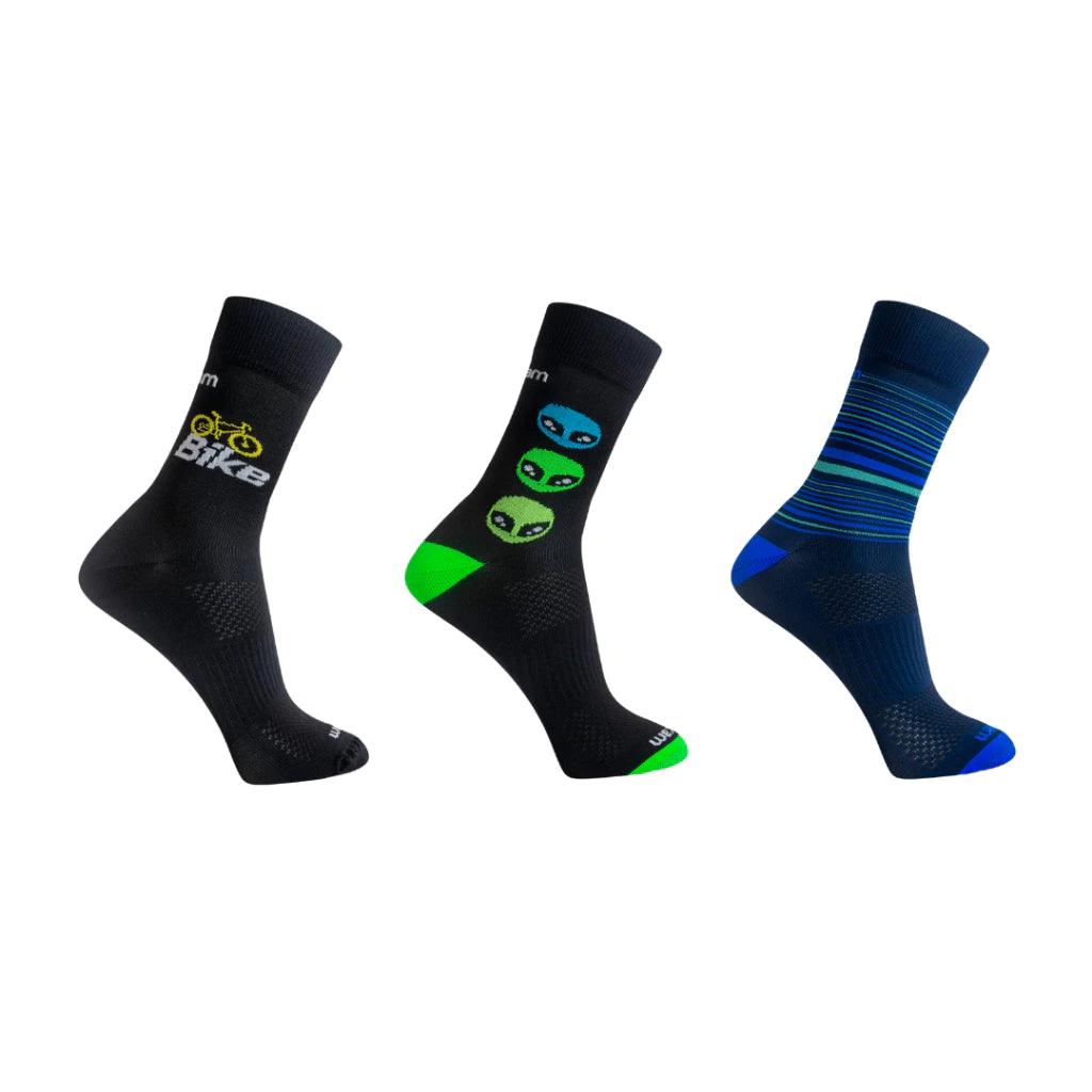 Kit 3 pares Meia Ciclismo Masculina Corrida Mountain Bike Rikam