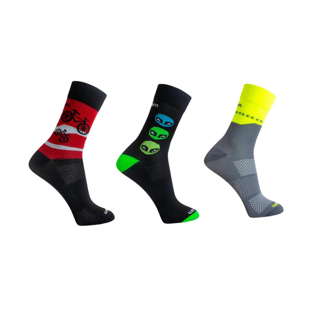 Kit 3 pares Meia Ciclismo Masculina Corrida Mountain Bike Rikam