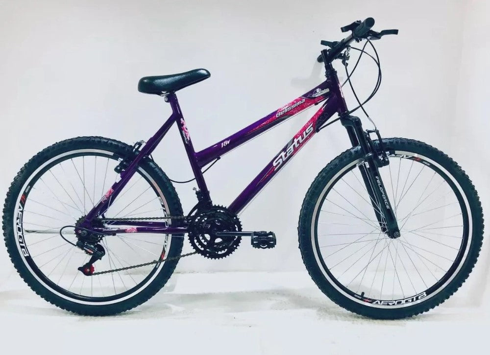 Bicicleta Roda Viv Aro 26 18M Status Belíssima Violeta