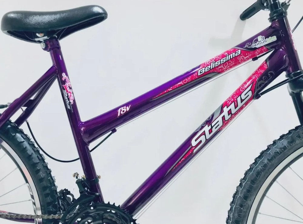 Bicicleta Roda Viv Aro 26 18M Status Belíssima Violeta