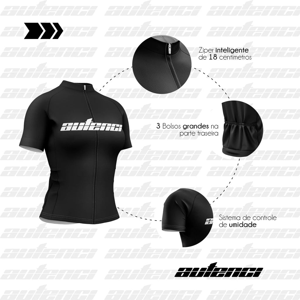 CAMISA CICLISMO FEMININA COM PROTEÇÃO UV 50+ ANTIBACTERICIDA