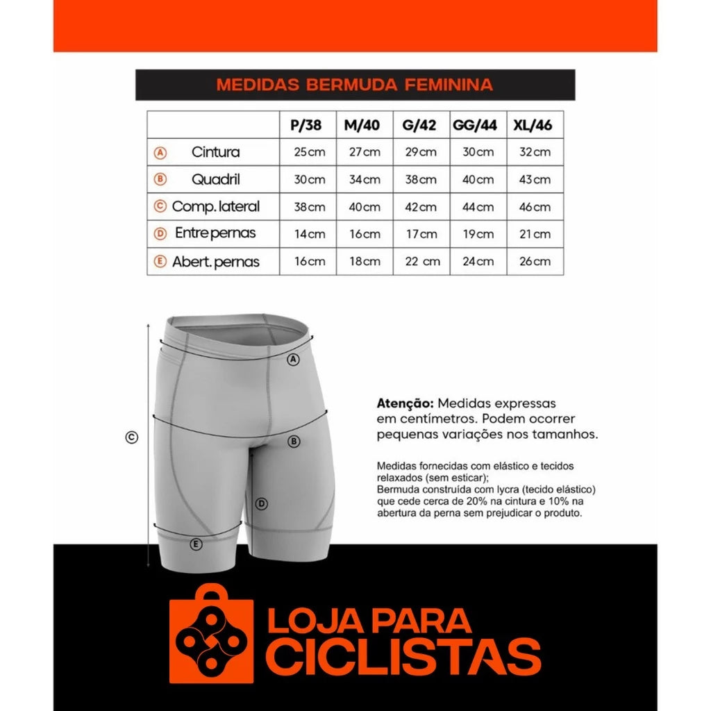 Conjunto Ciclismo Kit Camisa Way Fresh e Bermuda Espuma Camiseta e Short Feminino