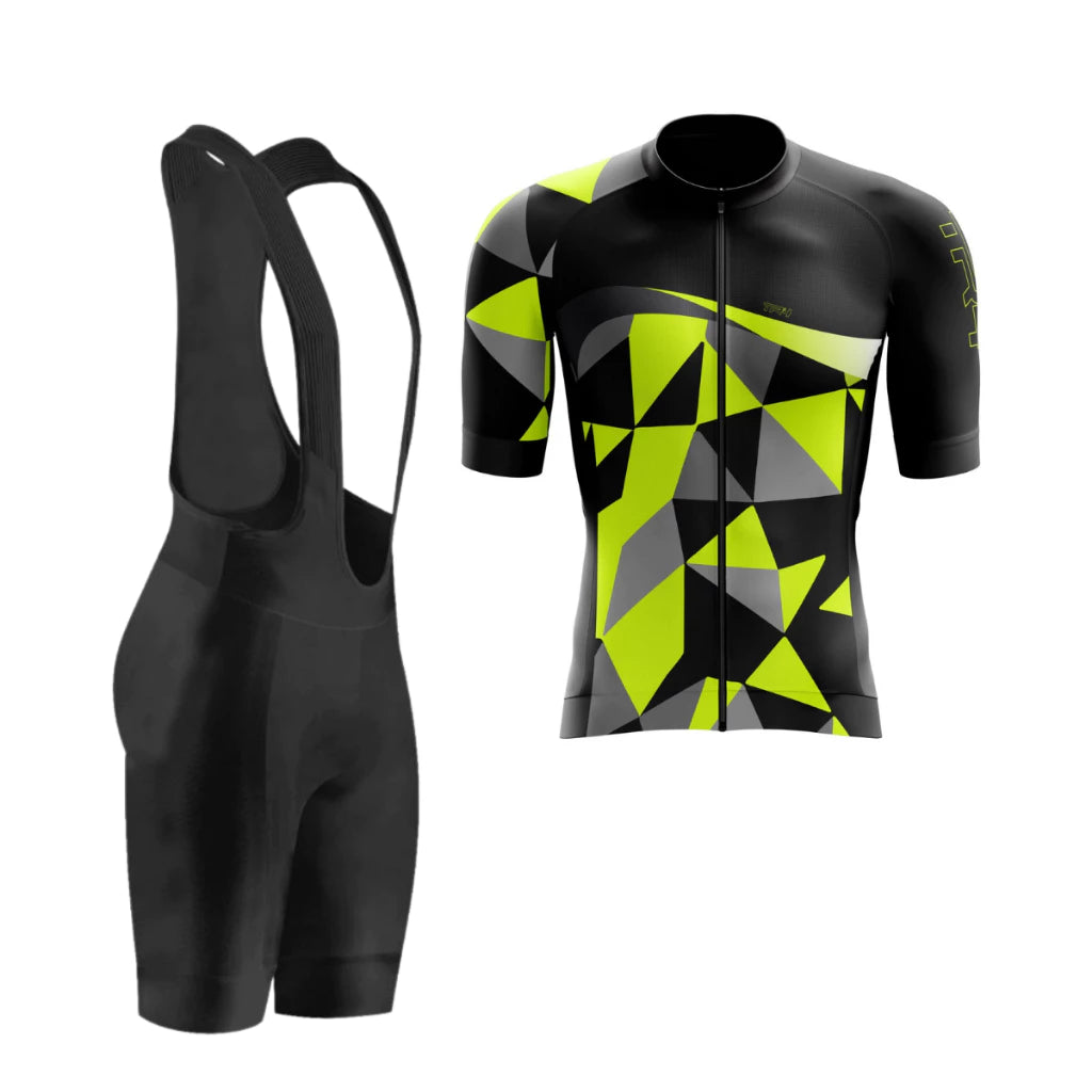 Kit Conjunto Ciclismo Masculino Camisa e Bretelle Short Forro Gel Roupa Ciclista Bike Pedal MTB