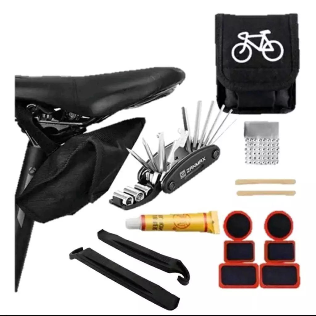 Kit Bike Ferramentas Manutenção Reparo + Bomba De Alumínio