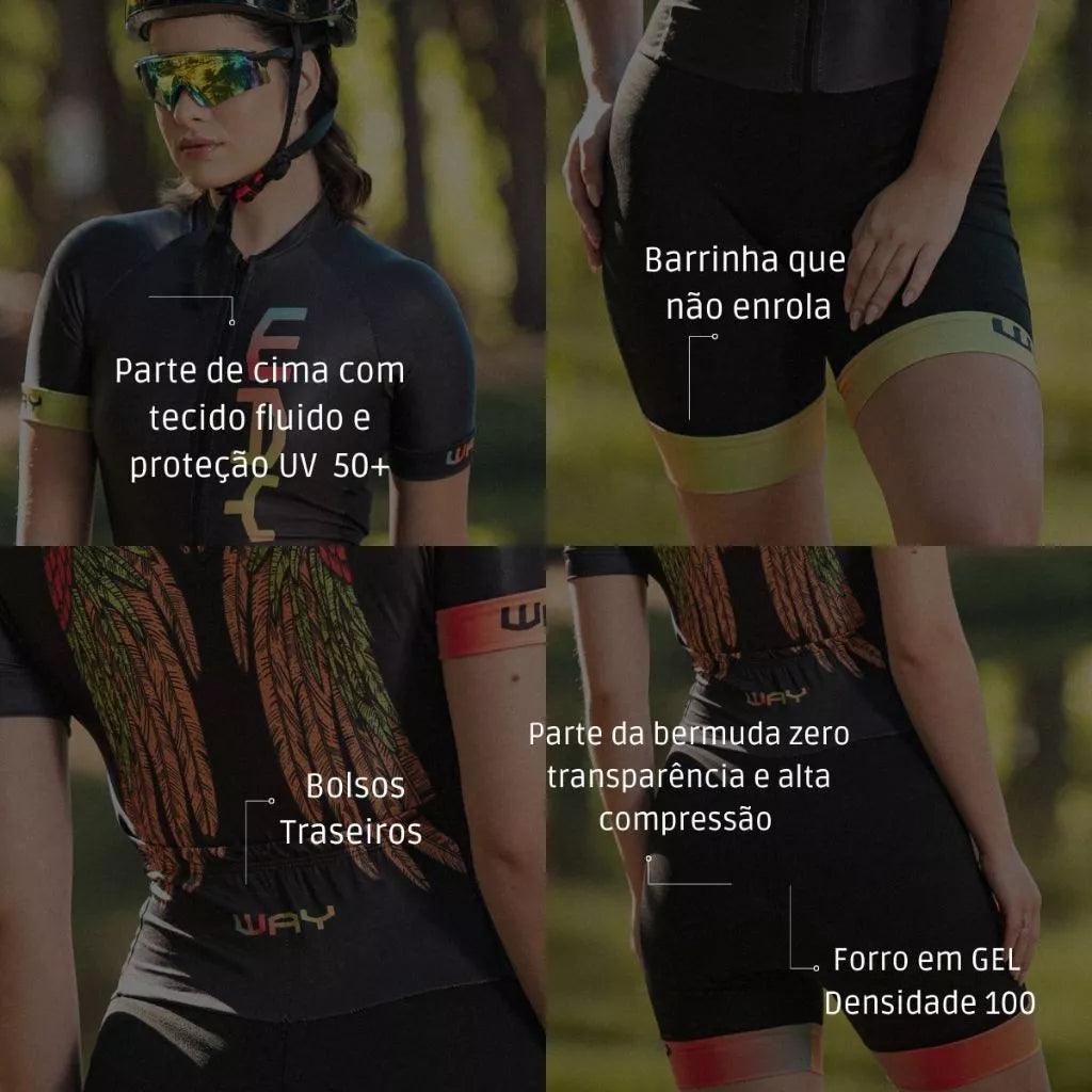 Macaquinho de Ciclismo Feminino  Roupa Bike Pedal MTB